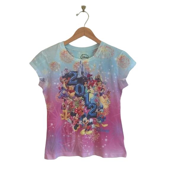 Disney S 2012 firework celebration blue fandom short sleeve t-shirt anniversary - Picture 1 of 8